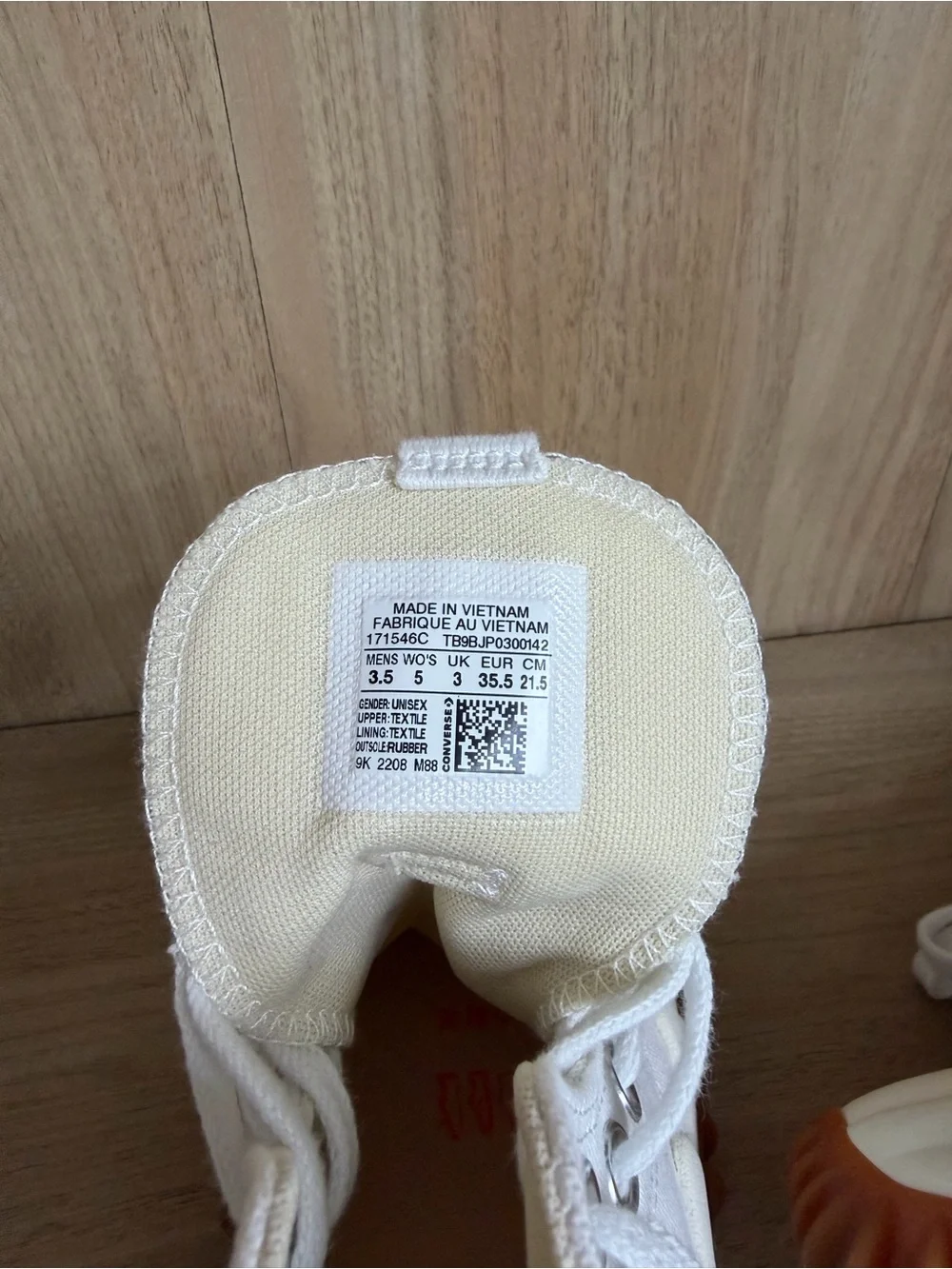 Converse High-Top Sneakers in White with Cream Tongue